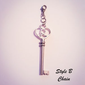 Silver Skeleton Key Keychain-Silver Antique Key Charm-Metaphysical Symbol Talisman-Pagan Ritual Amulet-Altar Tool Charm Decor-Get Yours Now!