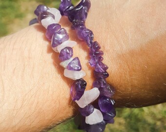 Amethyst Crystal Bracelet-Purple Quartz Bracelet-Stone Bead Jewelry-Handmade Jewelry-Metaphysical Crystal-Chakra Stone Charms-Get Yours Now!