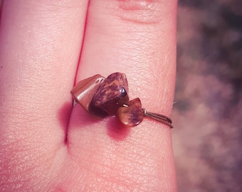 Tiger's Eye Crystal Ring-Wire Wrapped Stone Statement Ring-Handmade Jewelry-Metaphysical Crystal-Chakra Stone-Spell Charm-Get Yours Now!