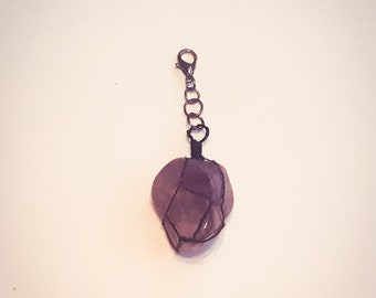 Ruwe Amethist draad gewikkeld stenen sleutelhangers-paarse Quartz Crystal Hangers-metafysische heidense heks Charms amuletten rituele tools-Get jouwe nu!