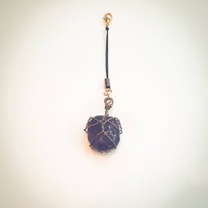 Crystal Pendant Cord Keychain-Wire Wrapped Stone Keychain-Raw Tumbled Stone-Metaphysical Crystal Amulet-Chakra Stone Charm-Get Yours Now!