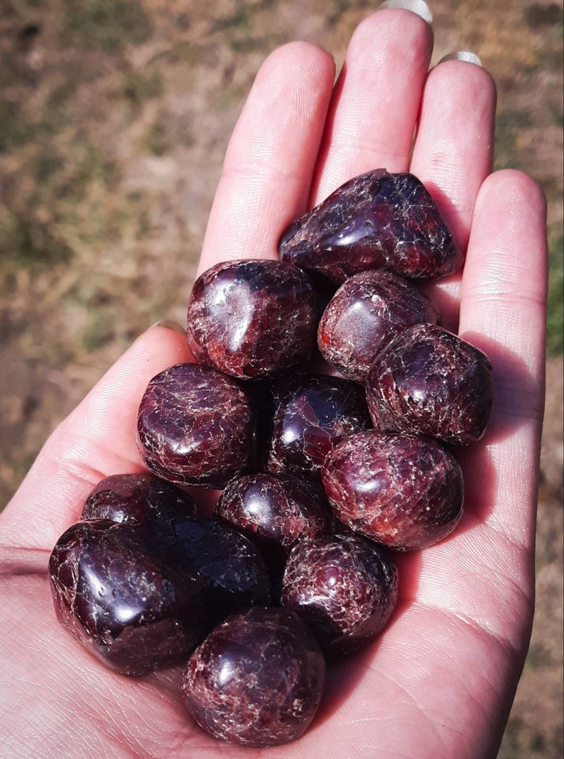 Red Garnet Tumbled Stone-raw Almandine Garnet-polished - Etsy
