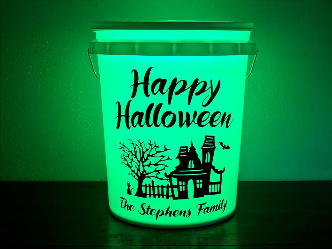 HAPPY HALLOWEEN Light Bucket Front Porch Décor Camping Bucket Decal and