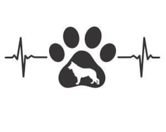 German Shepherd Heartbeat Cut File - SVG