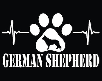 German Shepherd Heartbeat Cut File - SVG