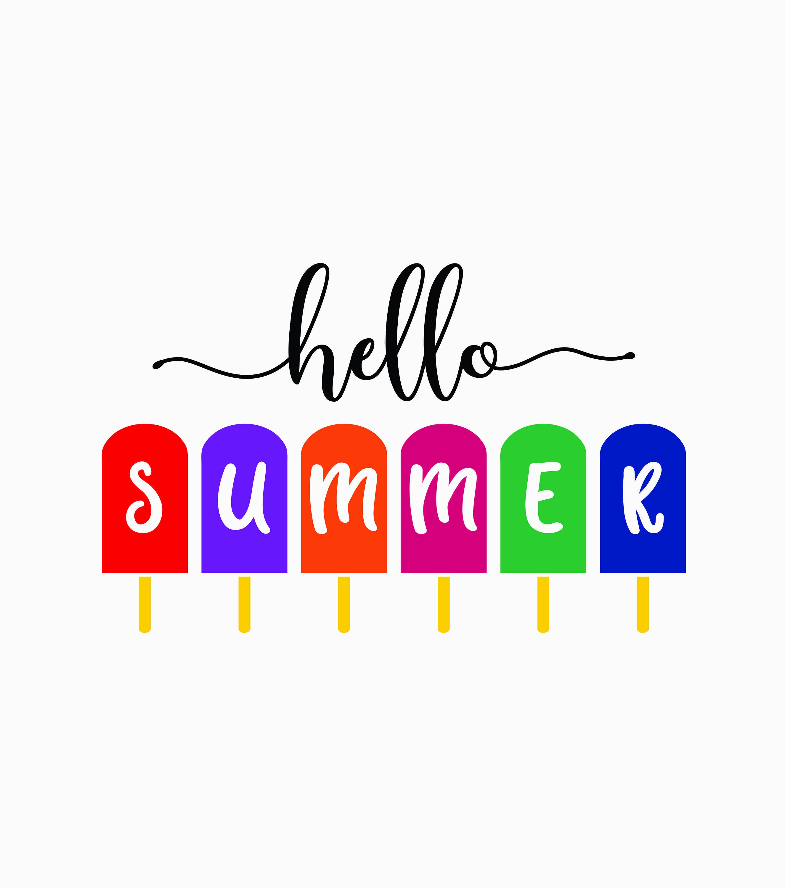 Download Hello Summer Popsicle Svg Cut File Etsy