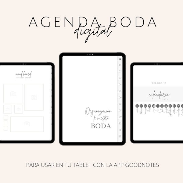 Agenda Digital para Boda en español, Wedding Spanish digital planner