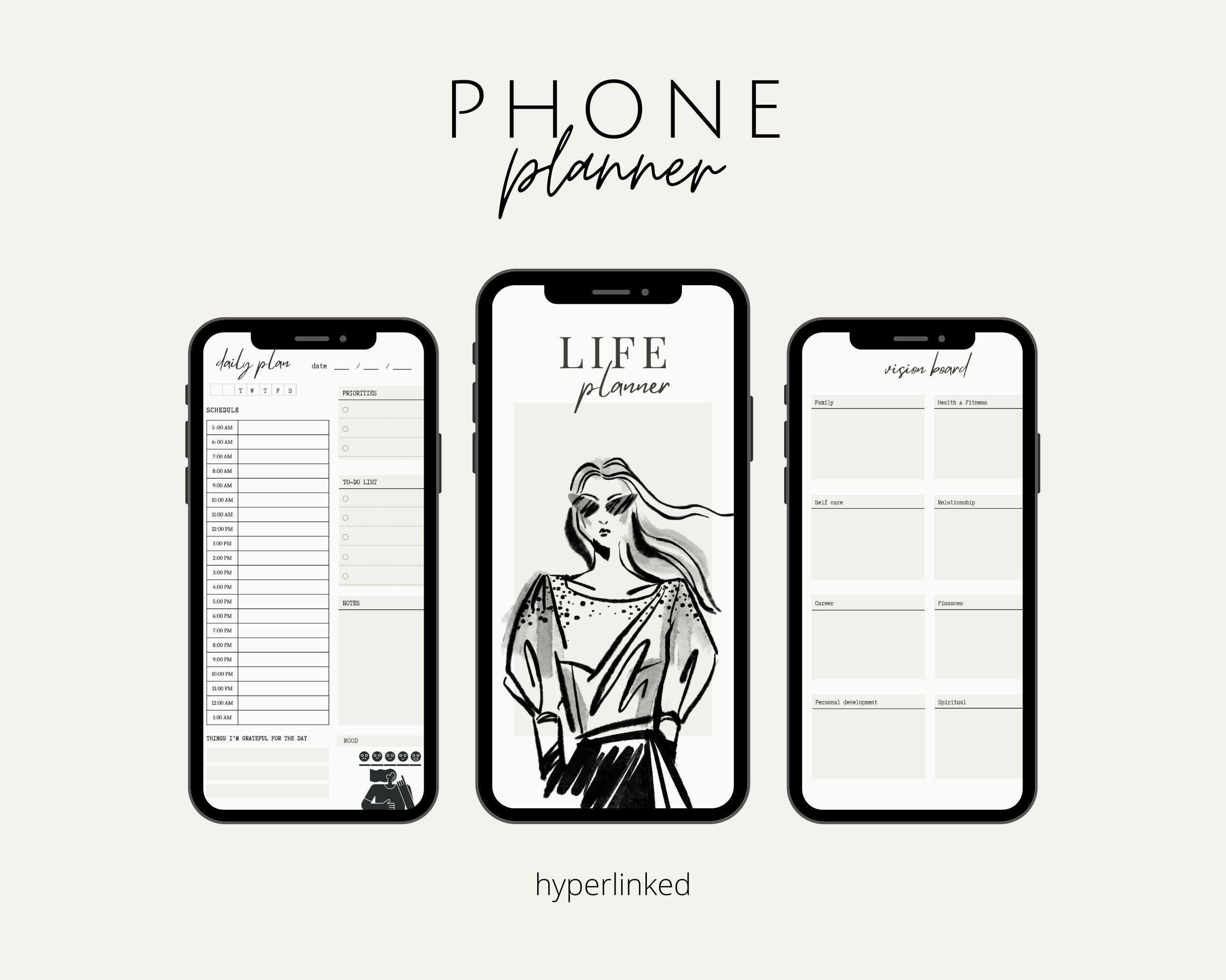 Digital Phone Life Planner Smart Phone Digital Planner Etsy