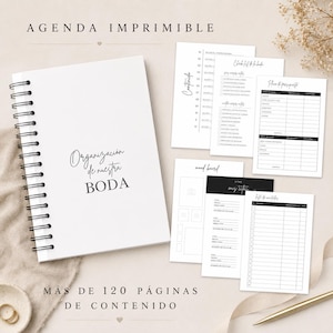 Agenda Boda Imprimible, afdrukbare Spaanse weddingplanner