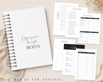 Agenda Boda Imprimible, planificador de bodas español imprimible