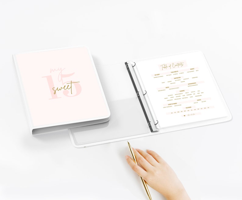 Quinceanera Printable Planner, Mis Quince Pink Planner, Quinceañera ...