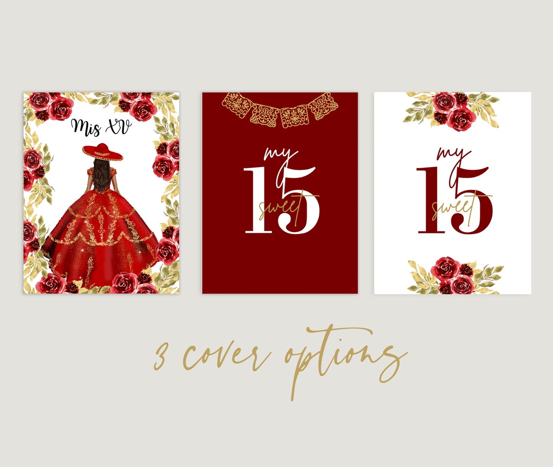 Quinceanera Printable Planner Mis Quince Red Planner - Etsy