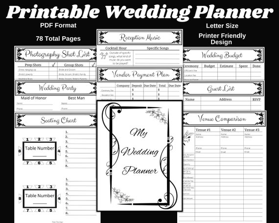 Wedding Planner Printable Wedding Planner Binder My Wedding - Etsy