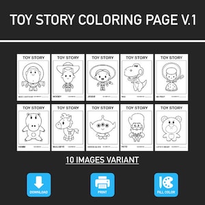 Toy Story Coloring Page V.1, Digital Product, Printable File, Easy Download, Pixar Cartoon, Educational, Coloring Activity, Affordable, Buy