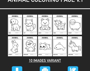 Tiere Malseiten: Lehrreiche Ausmalseiten für Kinder (PDF)