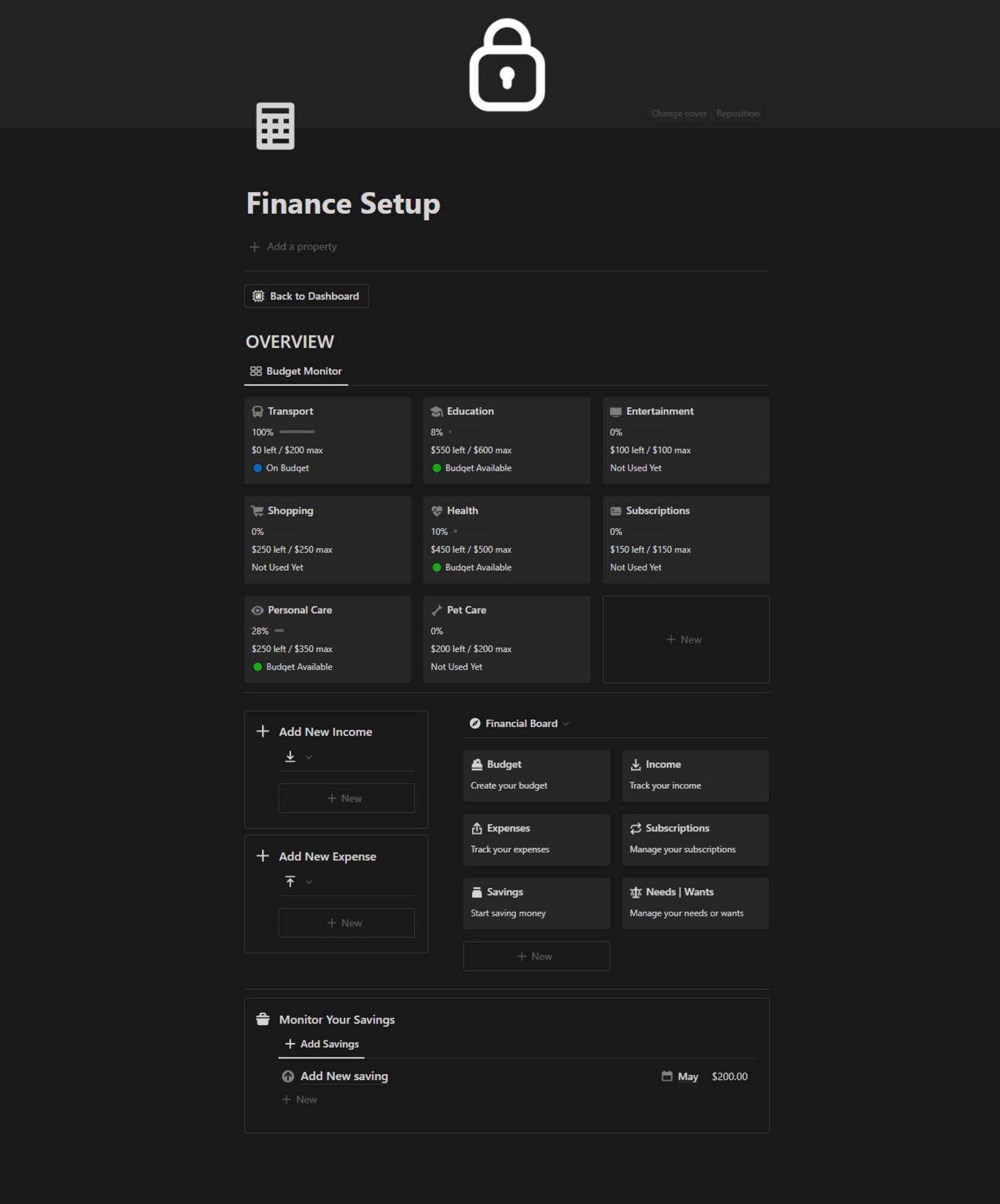 Notion Personal Dashboard - Notion Template | Productivity Tools ...
