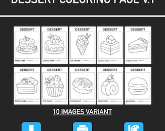 Dessert Malvorlagen: 10 druckbare Designs (PDF & PNG)