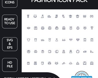 Fashion Icon Pack: EPS & SVG Files (Digital Download)