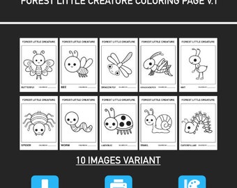 Waldwesen Malseite: Kinder Lernmotiv (PNG, PDF)