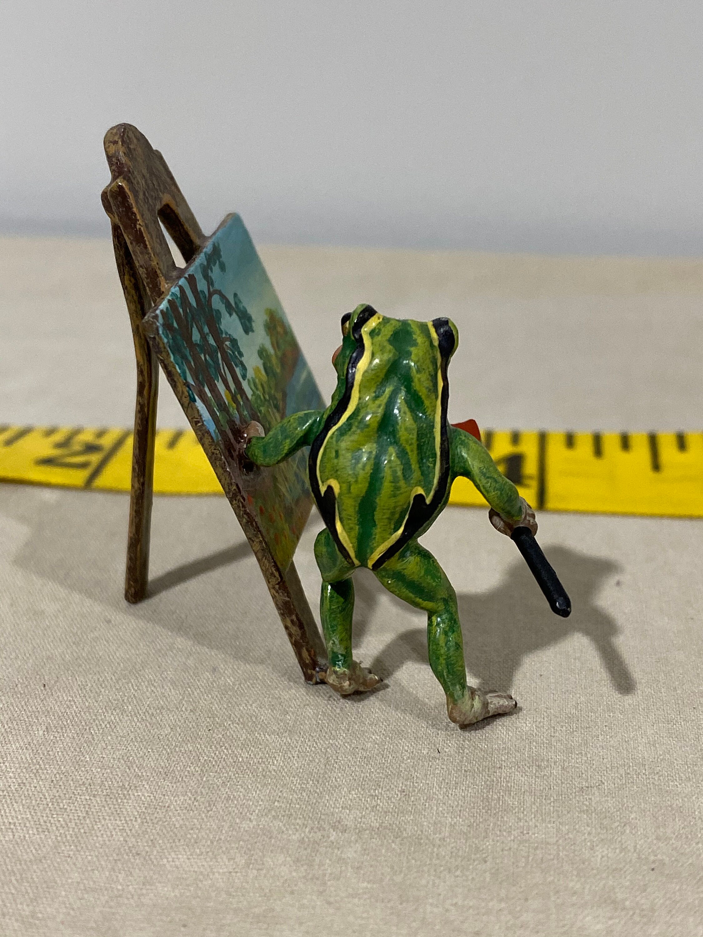 Austrian Bronze Frog Painting a Picture Etsy