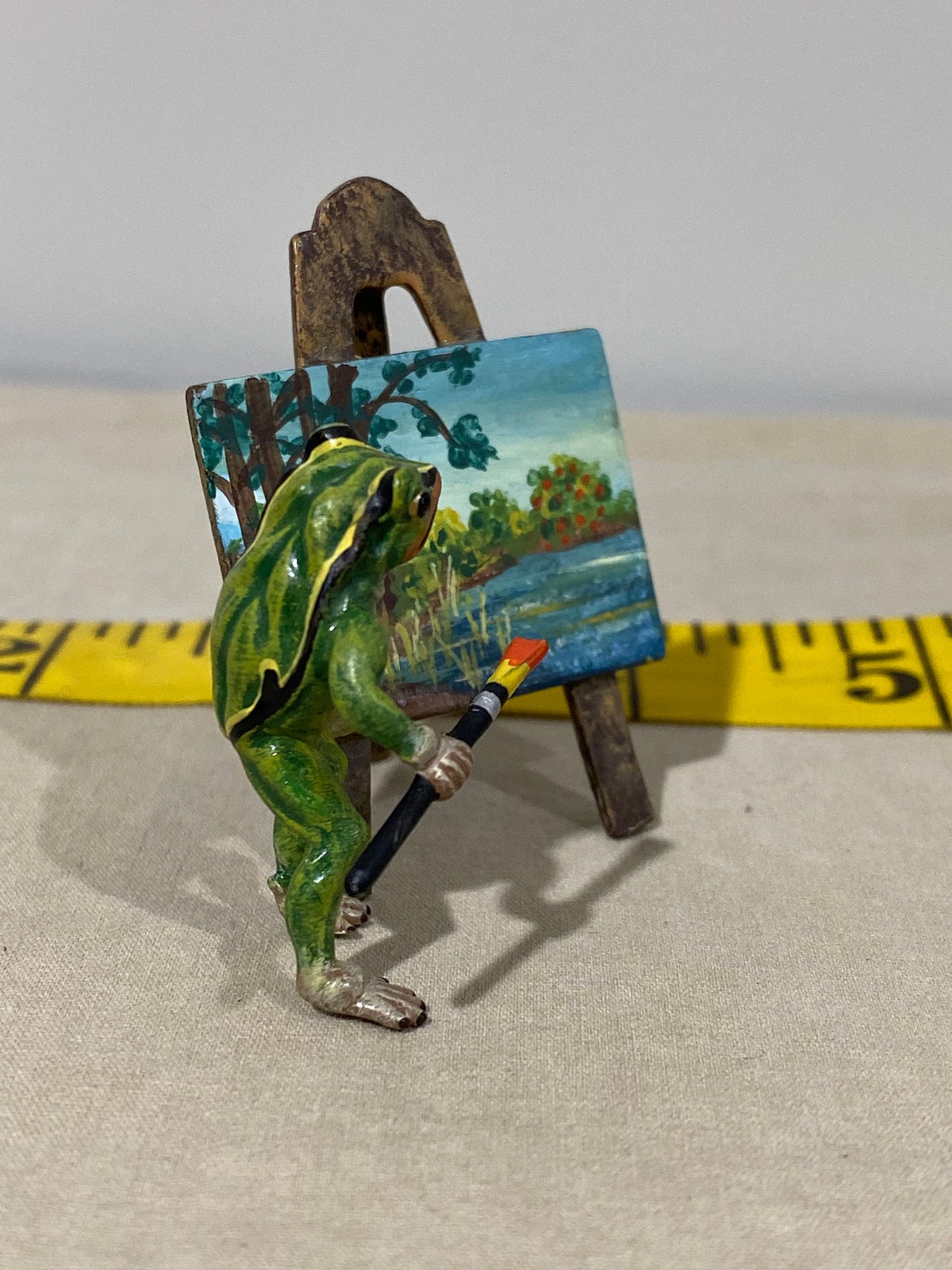 Austrian Bronze Frog Painting a Picture Etsy