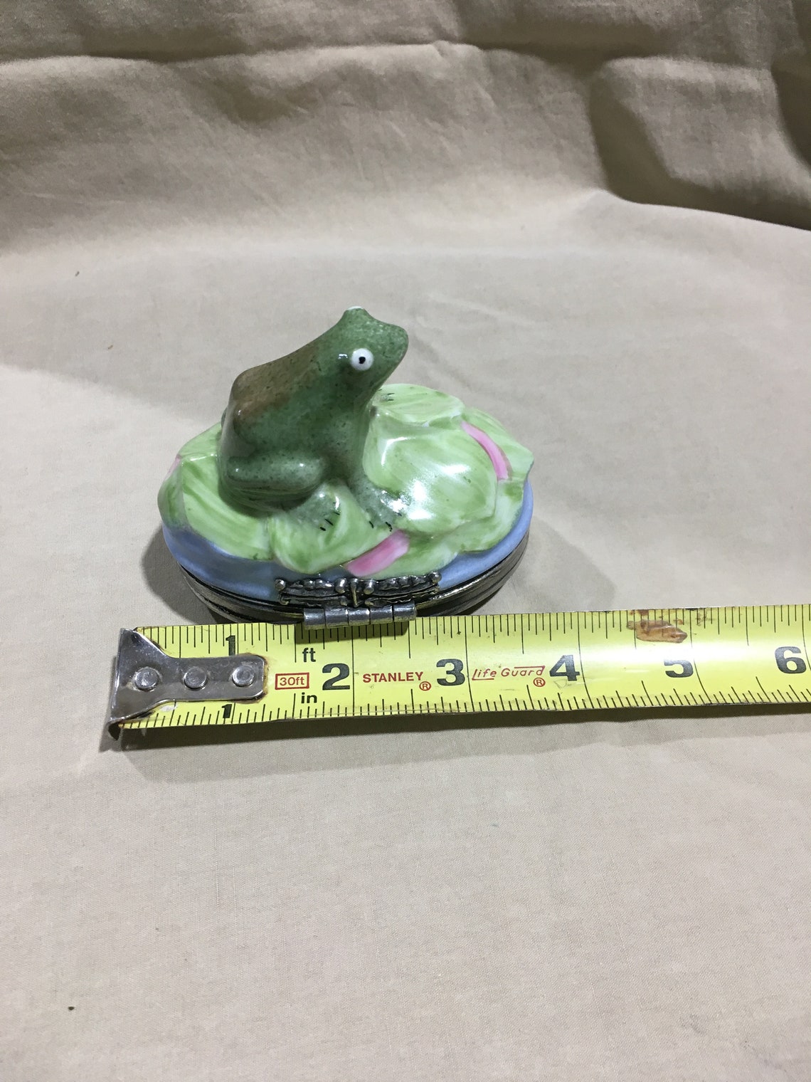 Limoges Porcelain Frog Box With Pewter Bottom Etsy