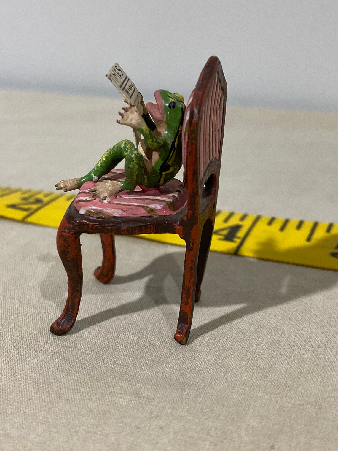 Austrian Bronze Frog Sitting on a Chair Reading the Times Etsy