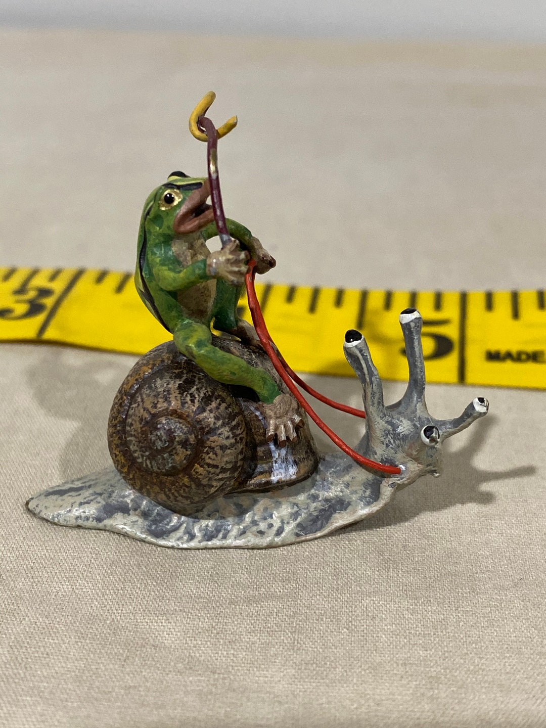 Austrian Bronze Frog Riding on a Snail Etsy