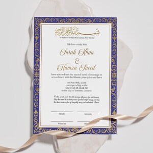 Nikkah-Zertifikat, PDF Druckbare Nikkah-Zertifikat, Nikkah-Zertifikat islamische Heiratsurkunde, druckbare islamische Nikkah-Zertifikat