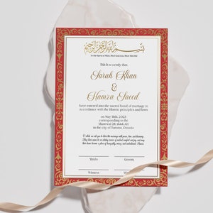 Nikkah-Zertifikat, PDF Druckbare Nikkah-Zertifikat, Nikkah-Zertifikat islamische Heiratsurkunde, druckbare islamische Nikkah-Zertifikat