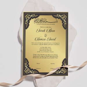 Nikkah-Zertifikat, PDF Druckbare Nikkah-Zertifikat, Nikkah-Zertifikat islamische Heiratsurkunde, druckbare islamische Nikkah-Zertifikat
