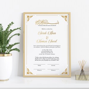 Nikkah-Zertifikat, PDF Druckbare Nikkah-Zertifikat, Nikkah-Zertifikat islamische Heiratsurkunde, druckbare islamische Nikkah-Zertifikat