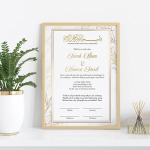 Nikkah-Zertifikat, PDF Druckbare Nikkah-Zertifikat, Nikkah-Zertifikat islamische Heiratsurkunde, druckbare islamische Nikkah-Zertifikat