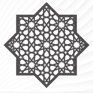 イスラムのマンダラ スター SVG、イスラムの室内装飾、イスラムのレーザー カット パターン、イスラム教徒の壁アート SVG、イスラムの書道、マンダラ バナー png、イード png