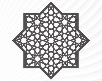islamic Mandala Star SVG, Islamic Home Decor, islamic Laser Cut Pattern, Muslim wall Art svg,Islamic Calligraphy, Mandala Banner png,eid png