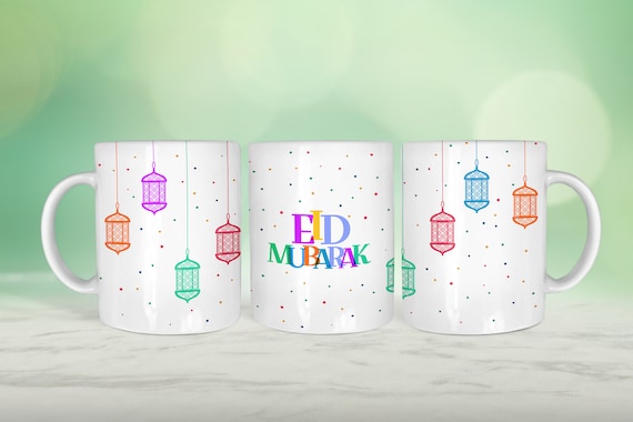 Eid Mubarak mug sublimation, 11oz Mug Template, Eid Mubarak sublimation PNG, Eid Mubarak Tumbler, 11 oz Full Wrap mug sublimation, Eid PNG