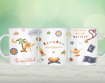 Ramadan mug sublimation, 11oz Mug Template, Ramadan Mubarak sublimation PNG, Ramadan Kareem Tumbler,11 oz Full Wrap mug sublimation