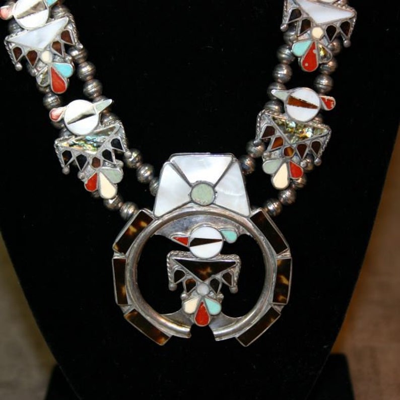 Zuni Thunderbird Necklace Vintage Etsy