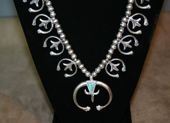 Navajo Squash Blossom Necklace - Vintage - Sandcas