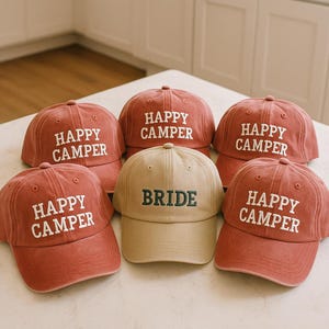 Embroidered Camp Bachelorette Hat: Personalized Bridal Party Baseball Cap
