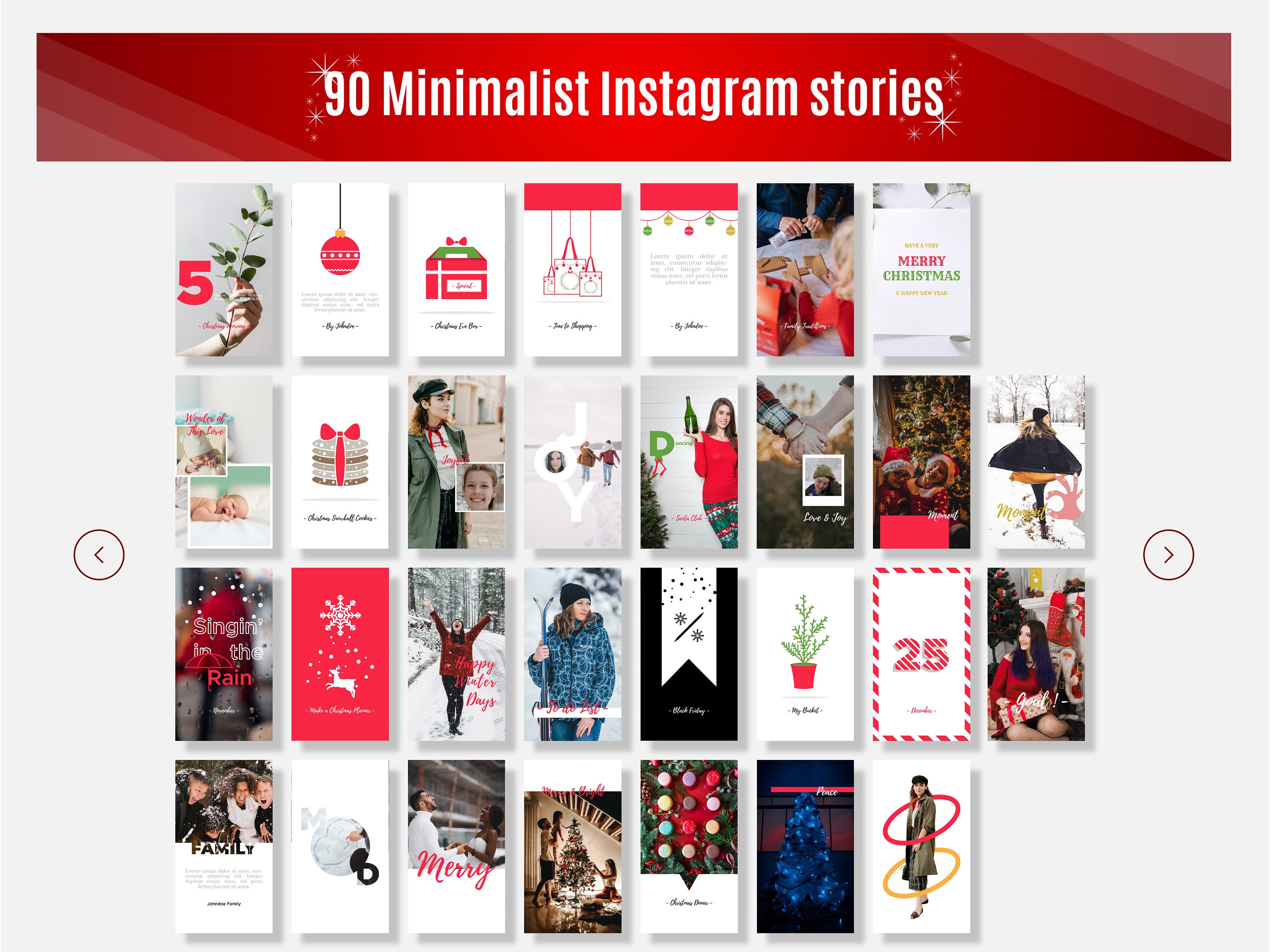 Christmas Instagram Template Pack Christmas Insta Story Etsy