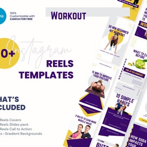 Vet Fitness INSTAGRAM REELS SJABLOON & Covers, Canva Social Media Instagram Video Templates voor sportscholen, Fitness Business, Coaches Branding