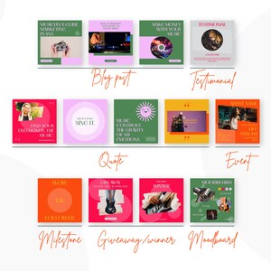 MUSIC INSTAGRAM TEMPLATES — Rhythm, Colorful Canva Template for Music ...