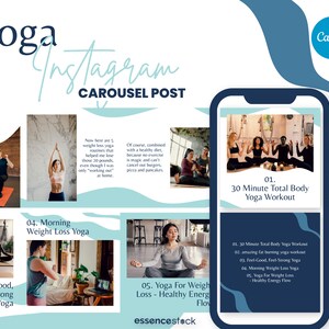 Canva の Instagram カルーセル投稿 - ヨガ、ヨガ インストラクター、Instagram コーチ、パーソナル ブランディング Canva、ソーシャル メディア、エンゲージメント ブースター