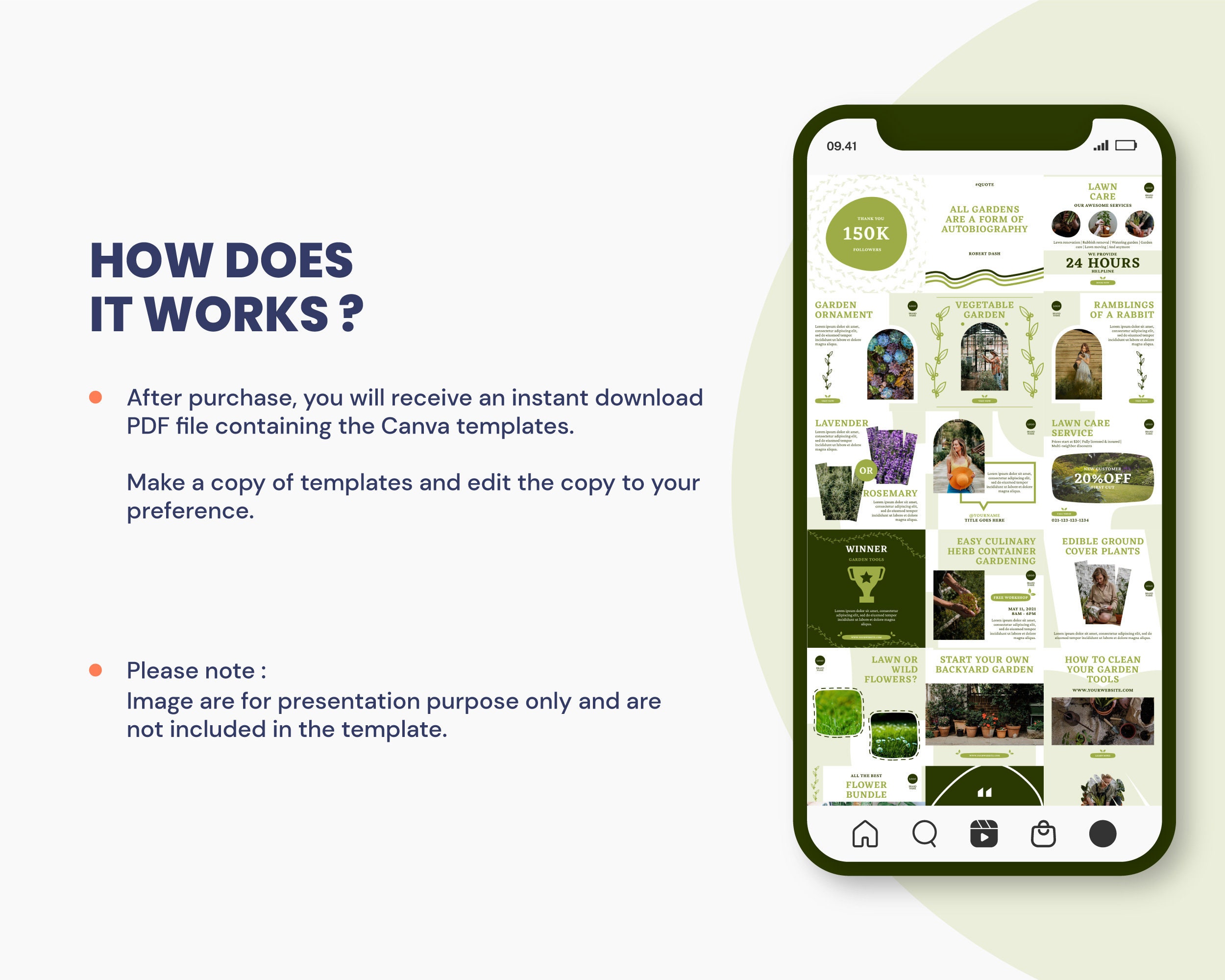 30+ Instagram Post Template Gardening, Nature Clean Canva Template for ...
