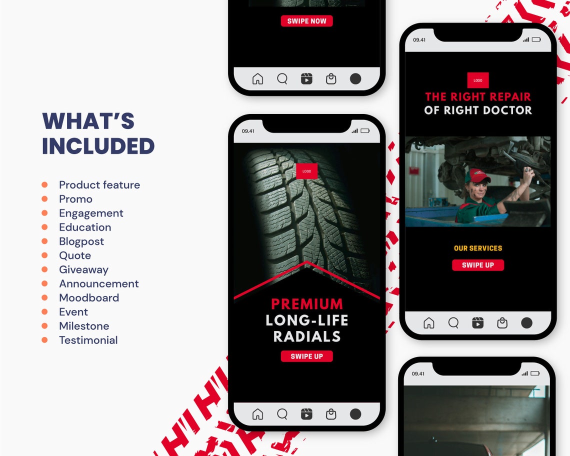 Auto Repair Instagram Story Automotive, Instastories Template for Car