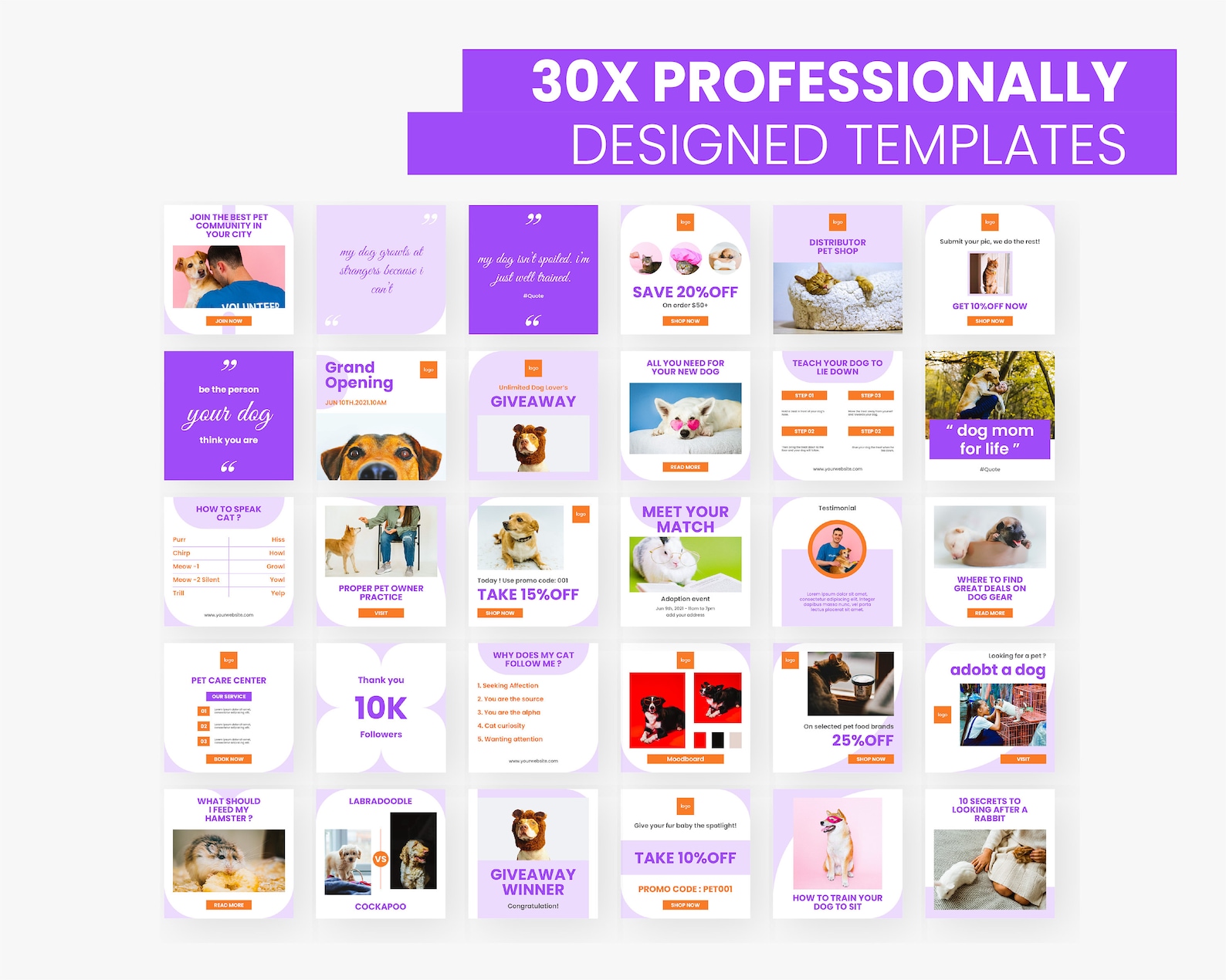 PETS ENGAGEMENT BOOSTER Instagram Post Template Pet Shop | Etsy