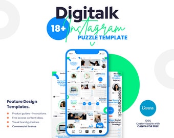 Startup Instagram Puzzle — Digitalk, Digital Marketing Instagram Template, Affiliate Marketer Social Media Templates, Online Service, Modern
