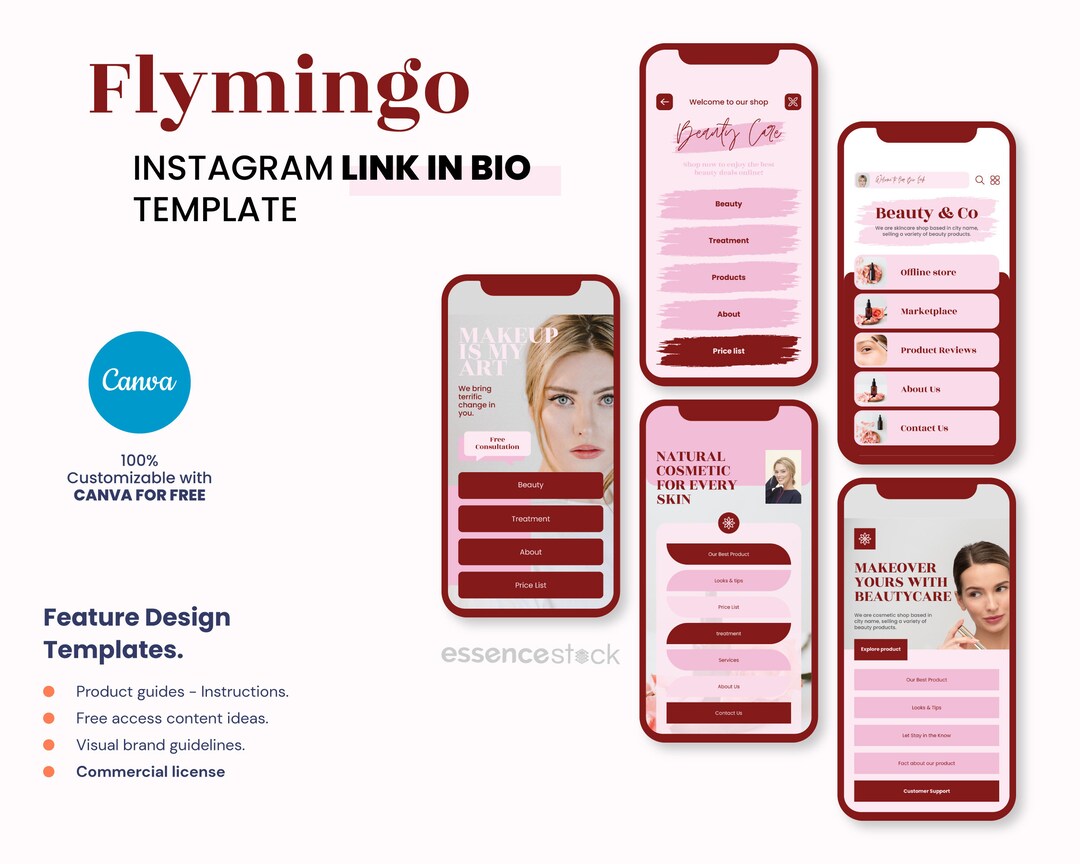 Instagram Link in Bio Template Canva — Flymingo, Instagram Landing Page ...