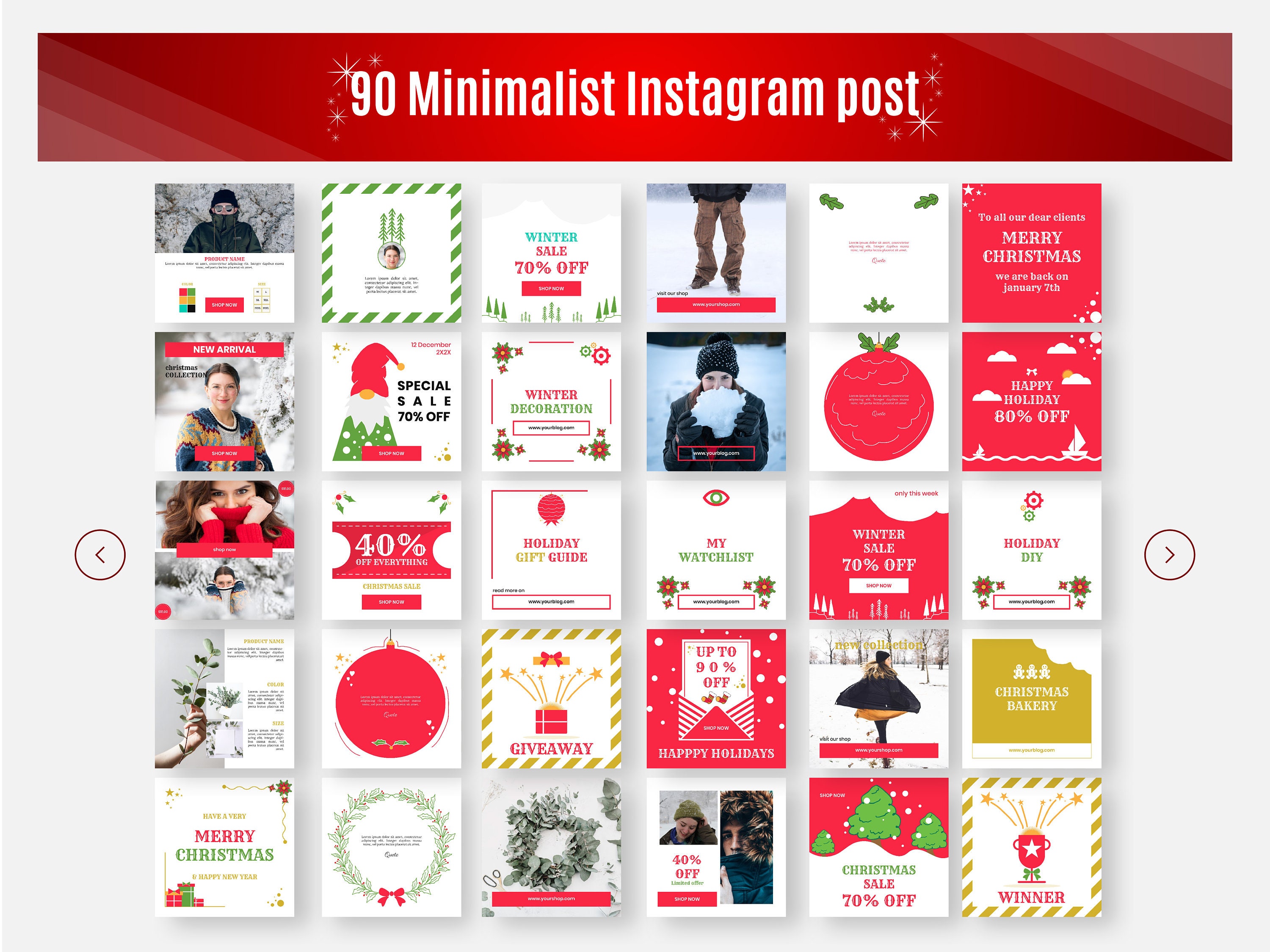 Christmas Instagram Template Pack Christmas Insta Story Etsy